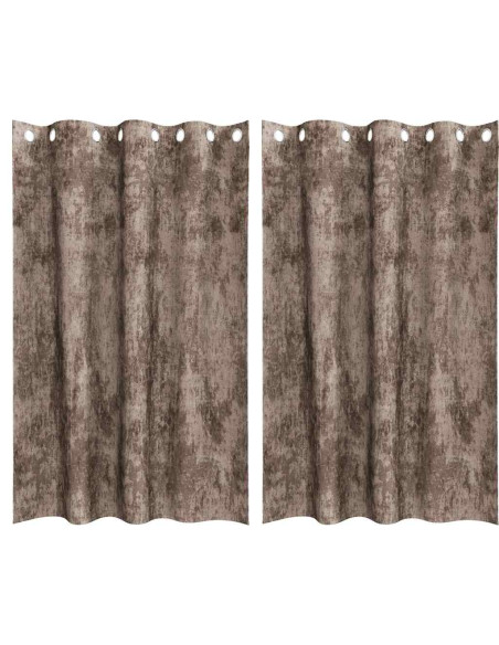 Tende in Velluto 2 pcs Cappuccino 175 x 140 cm Velluto