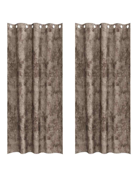 Tende in Velluto 2 pcs Cappuccino 260 x 140 cm Velluto