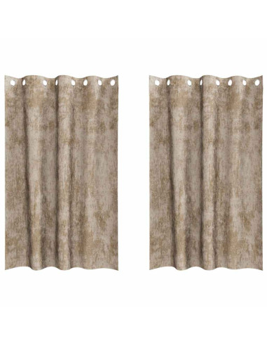 Tende in Velluto con tende 2 pcs Champagne 175 x 140 cm Velluto
