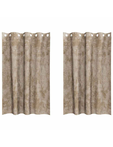 Tende in Velluto con tende 2 pcs Champagne 175 x 140 cm Velluto