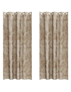 Tende in Velluto con tende 2 pcs Champagne 225 x 140 cm Velluto 2