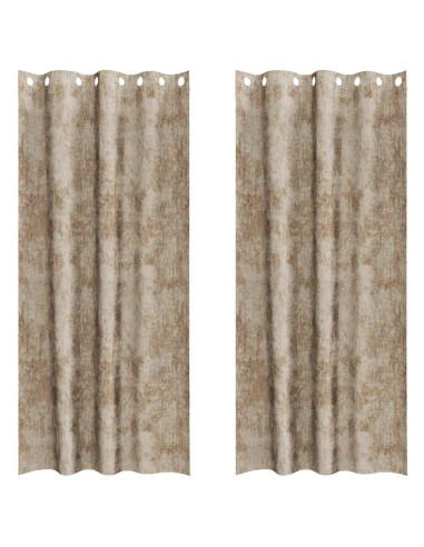 Tende in Velluto con tende 2 pcs Champagne 245 x 140 cm Velluto