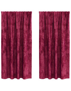Tende in Velluto 2 pcs Rosso vino 175 x 140 cm Velluto 2