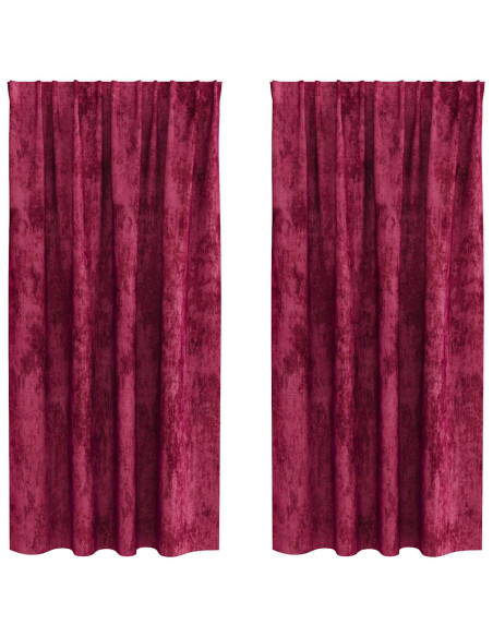 Tende in Velluto 2 pcs Rosso vino 175 x 140 cm Velluto