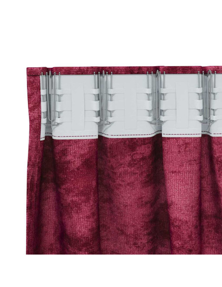 Tende in Velluto 2 pcs Rosso vino 245 x 140 cm Velluto