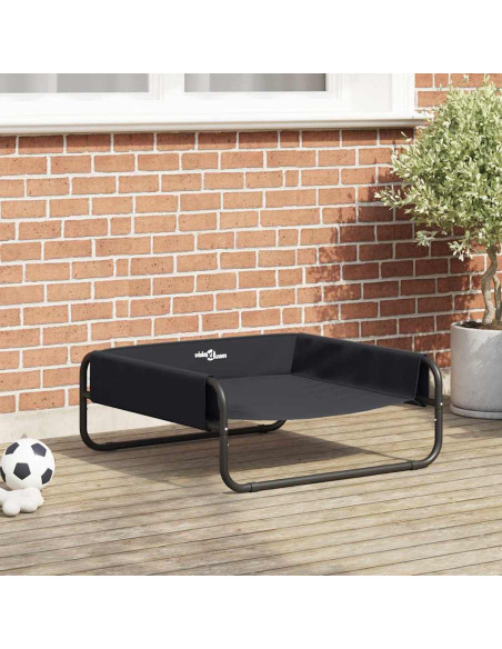 Letto per Cani Nero 75 x 75 x 30 cm Acciaio