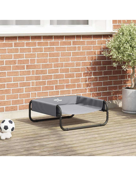 Letto per Cani Grigio chiaro 57 x 57 x 24 cm Acciaio