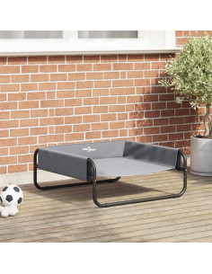 Letto per Cani Grigio chiaro 70 x 70 x 28,5 cm Acciaio