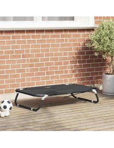 Letto per Cani Nero 90 x 55 x 18 cm Acciaio
