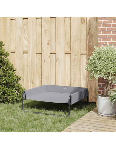 Letto per Cani Grigio chiaro 85 x 85 x 33 cm Acciaio