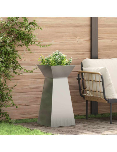 Vaso a Pilastro Argento 35 x 35 x 73 cm