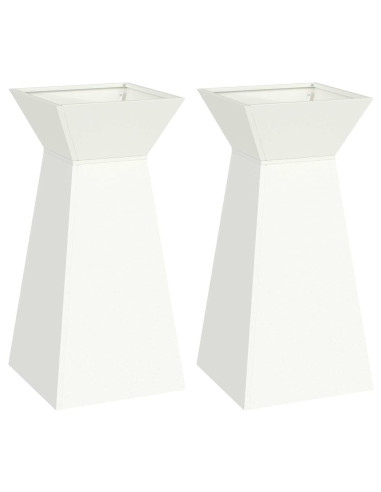 Vaso a Pilastro 2 pcs Bianco 35 x 35 x 73 cm