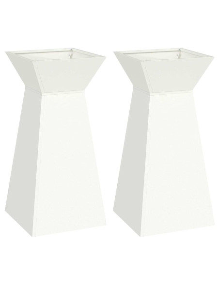 Vaso a Pilastro 2 pcs Bianco 35 x 35 x 73 cm