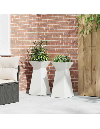 Vaso a Pilastro 2 pcs Bianco 35 x 35 x 73 cm