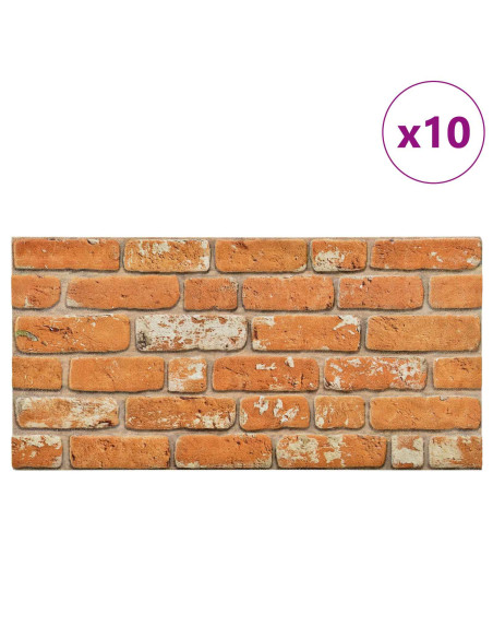 Pannelli da parete 10 pcs Mattone 100 x 50 cm Schiuma EPS