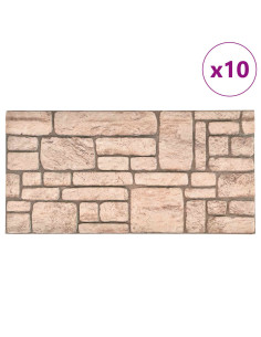 Pannelli da parete 10 pcs Beige 100 x 50 cm Schiuma EPS 2