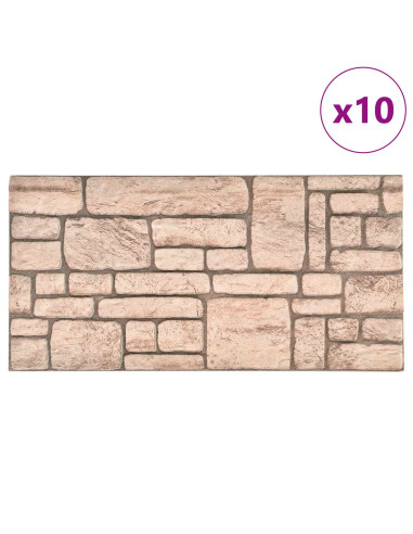 Pannelli da parete 10 pcs Beige 100 x 50 cm Schiuma EPS