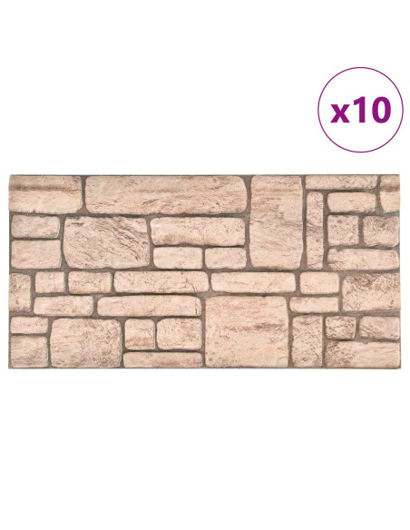 Pannelli da parete 10 pcs Beige 100 x 50 cm Schiuma EPS