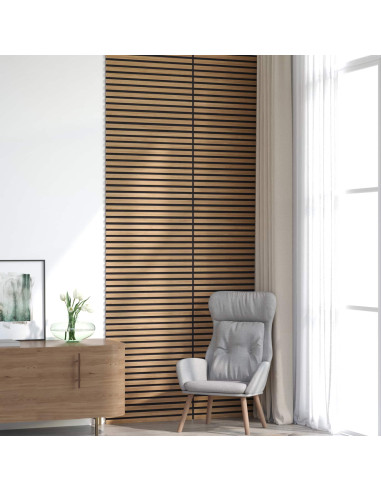 Pannelli da parete 8 pcs Naturale 60,5 x 60 cm