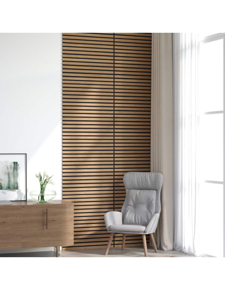 Pannelli da parete 8 pcs Naturale 60,5 x 60 cm