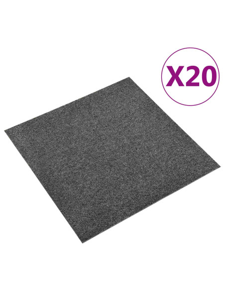 Tappeto 20 pcs Antracite 50 x 50 cm 100% Polipropilene