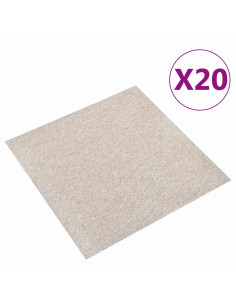 Tappeto 20 pcs Beige chiaro 50 x 50 cm 100% Polipropilene 2