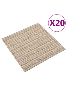 Tappeto 20 pcs Beige Striato 50 x 50 cm 100% Polipropilene 2
