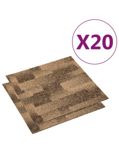 Moquette per pavimenti 20 pcs Marrone 50 x 50 cm PP 2