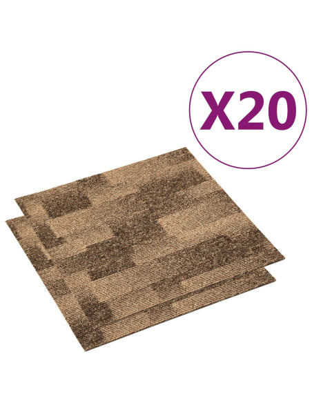 Moquette per pavimenti 20 pcs Marrone 50 x 50 cm PP