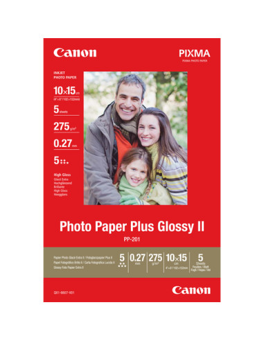 Canon carta fotografica Plus Glossy II PP-201 10x15cm - 5 fogli