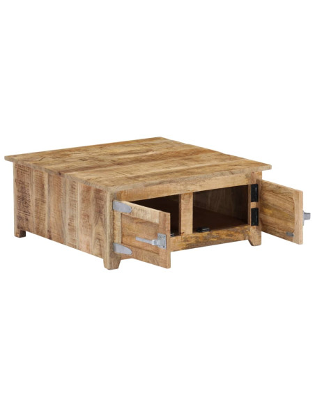 Tavolino da Salotto 70x70x30 cm in Legno Massello di Mango