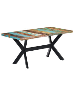 Tavolo da Pranzo 160x80x75 cm in Legno Massello di Recupero 2