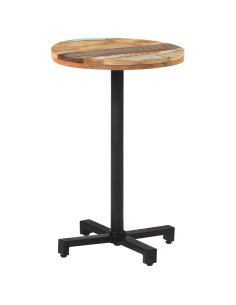 Tavolo da Bistrot Rotondo Ø50x75 cm Legno Massello di Recupero 2