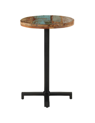 Tavolo da Bistrot Rotondo Ø50x75 cm Legno Massello di Recupero