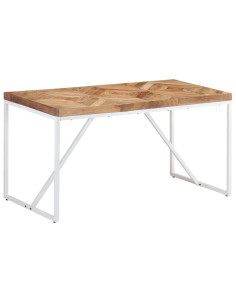 Tavolo da Pranzo 140x70x76 cm in Legno Massello Acacia e Mango 2