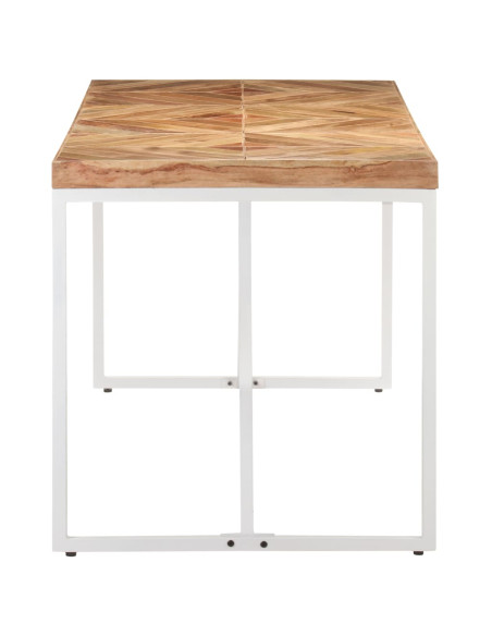 Tavolo da Pranzo 140x70x76 cm in Legno Massello Acacia e Mango