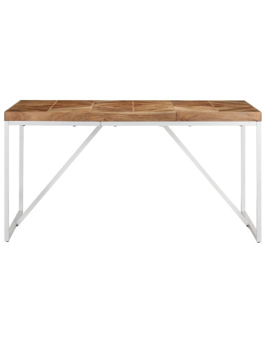 Tavolo da Pranzo 140x70x76 cm in Legno Massello Acacia e Mango