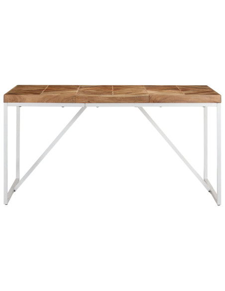 Tavolo da Pranzo 140x70x76 cm in Legno Massello Acacia e Mango
