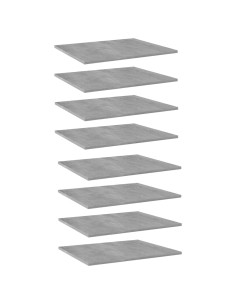 Ripiani per Libreria 8pz Grigio Cemento 60x50x1,5cm Multistrato 2
