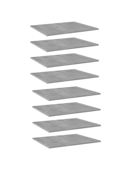 Ripiani per Libreria 8pz Grigio Cemento 60x50x1,5cm Multistrato