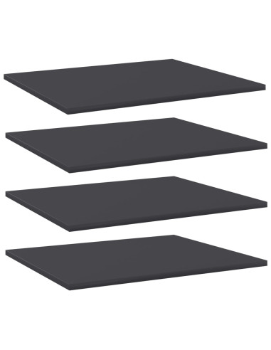 Ripiani per Libreria 4pz Grigi 60x50x1,5cm in Legno Multistrato
