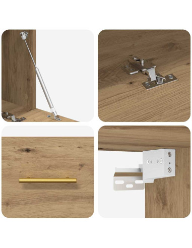 Armadietto a muro rovere artigianale 80 x 36.5 x 35 cm