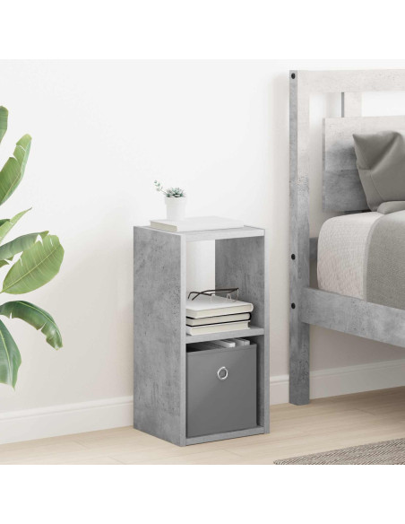 Comodino con cassetto 2 pcs Grigio cemento 25,5 x 22 x 49,5 cm