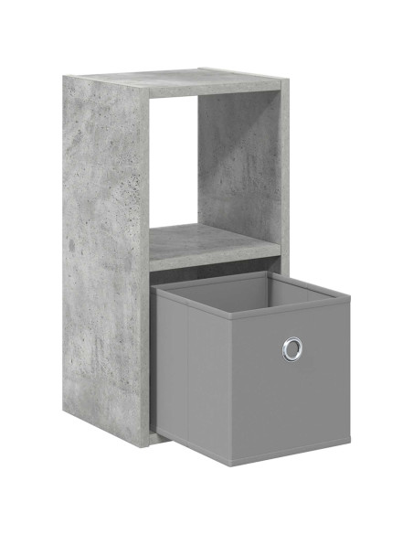 Comodino con cassetto 2 pcs Grigio cemento 25,5 x 22 x 49,5 cm