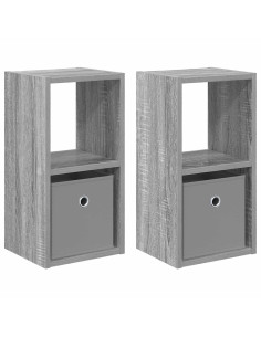 Comodino con cassetto 2 pcs Grigio Sonoma 25,5 x 22 x 49,5 cm 2
