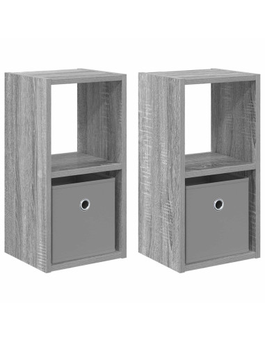 Comodino con cassetto 2 pcs Grigio Sonoma 25,5 x 22 x 49,5 cm