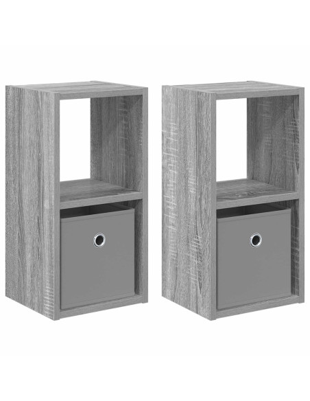 Comodino con cassetto 2 pcs Grigio Sonoma 25,5 x 22 x 49,5 cm
