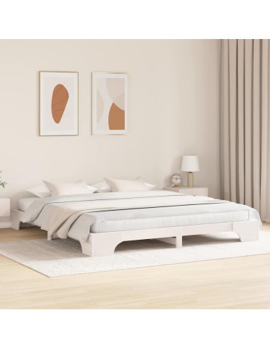 Struttura del letto Bianco 200 x 200 cm Pino massello