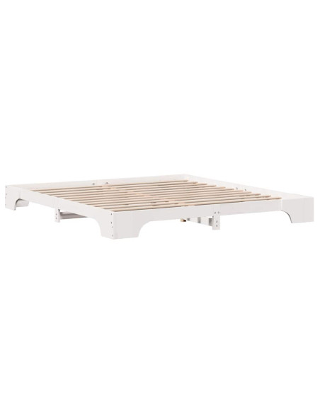 Struttura del letto Bianco 200 x 200 cm Pino massello