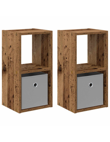 Comodino con cassetto 2 pcs Legno vecchio 25,5 x 22 x 49,5 cm